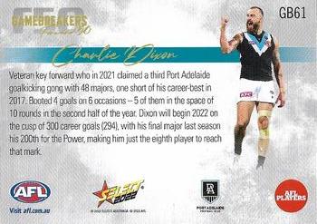 2022 Select AFL Footy Stars - Gamebreakers F50 #GB61 Charlie Dixon Back